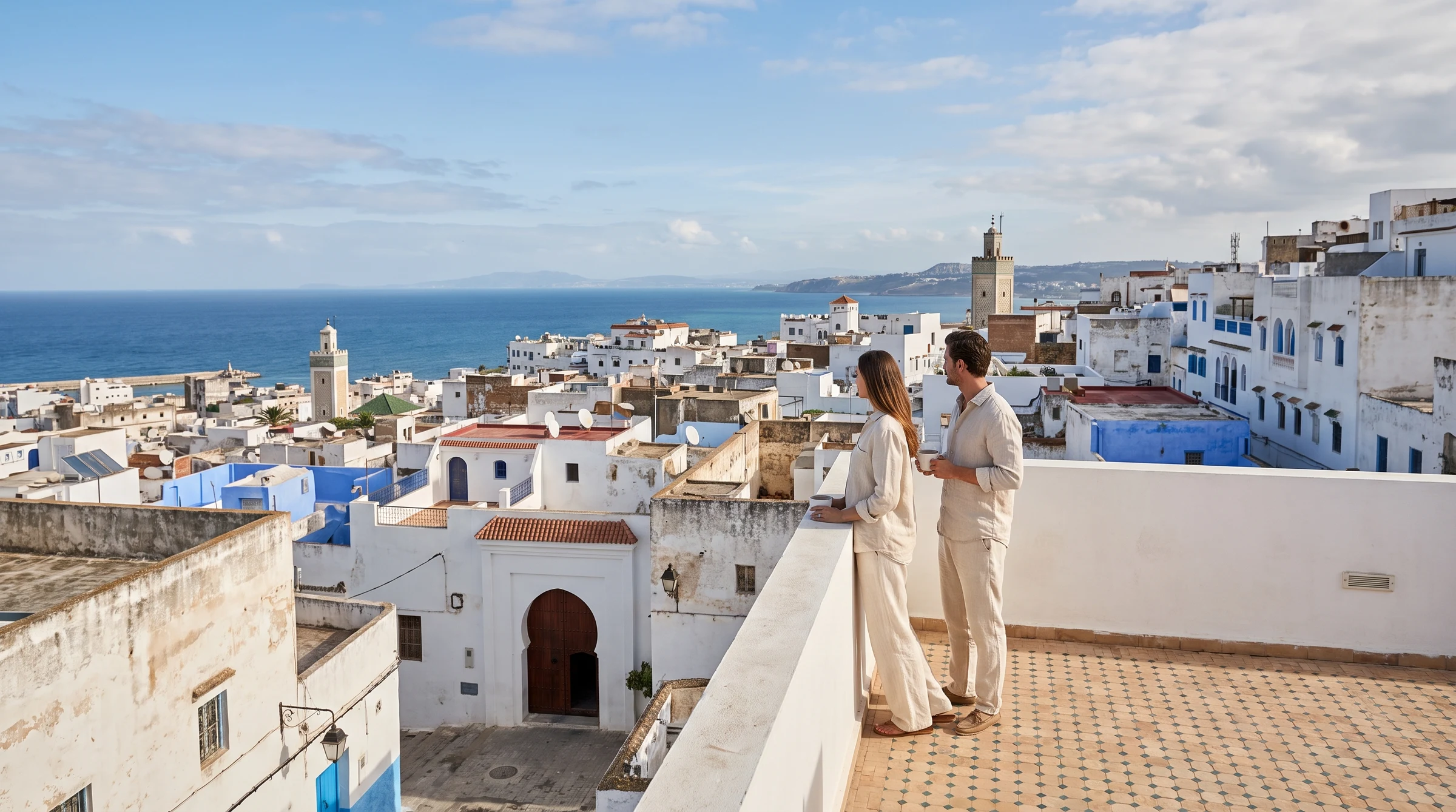 Tangier cityscape overlooking the Mediterranean